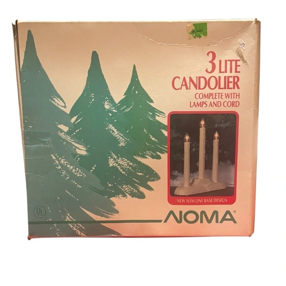 Vintage NOMA 3 Light Candolier Window Electric Plastic Drip Candle  USA W/bulbs